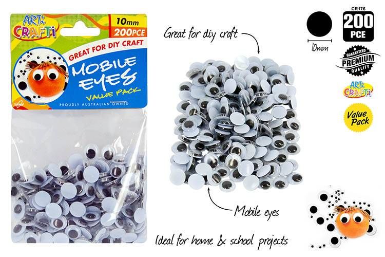 Joggle Eyes  7mm Black  Pack of 220